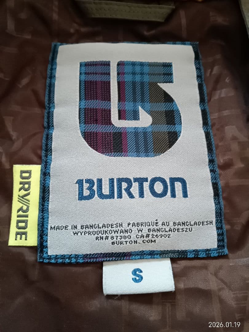 BURTON フード付きスノーボードジャケット S　身長170~177cm