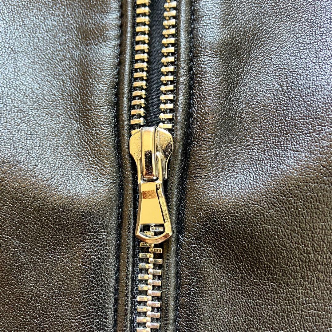 【極美品】近年モデル ナノユニバース 羊革 シングルライダースジャケット 黒 Ｌ