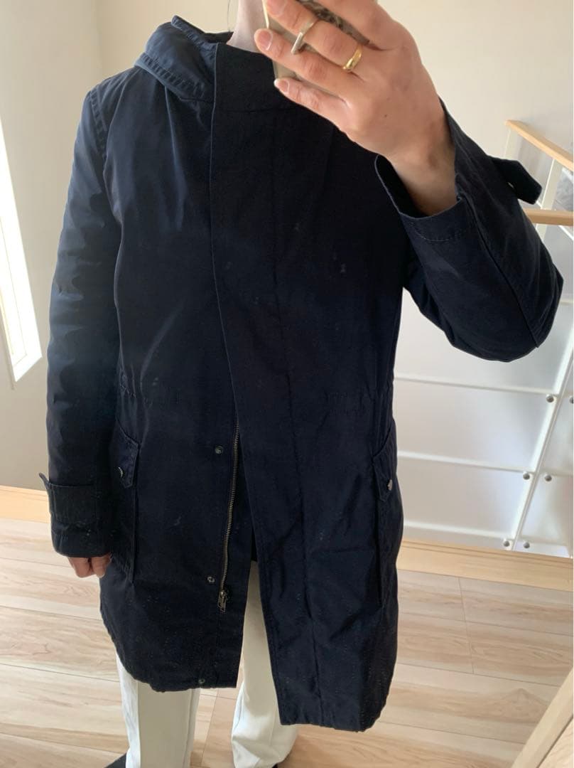 iCB ダウンライナー付きモッズコート フード付き　ネイビー