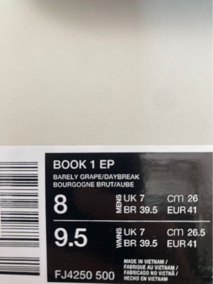 Nike BOOK 1 薄紫 バスケットシューズ