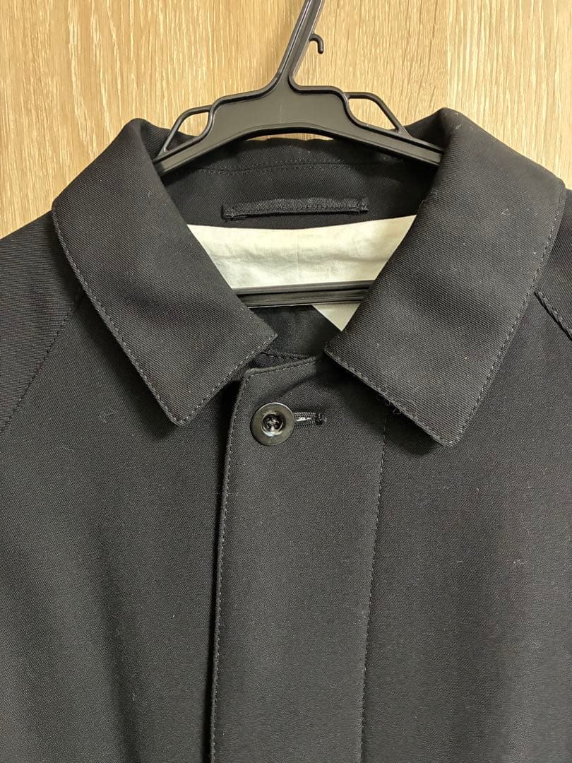 【美品】ATON エイトン　バックサテンバルマカーンコート　ウール素材