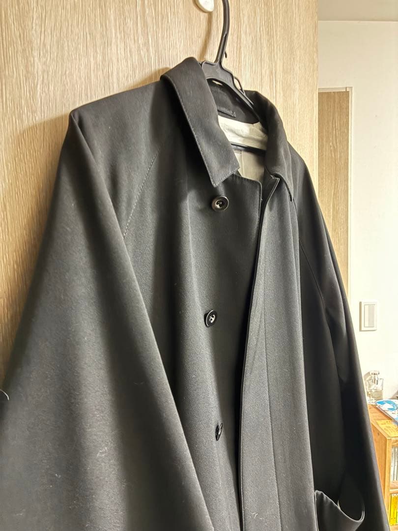 【美品】ATON エイトン　バックサテンバルマカーンコート　ウール素材