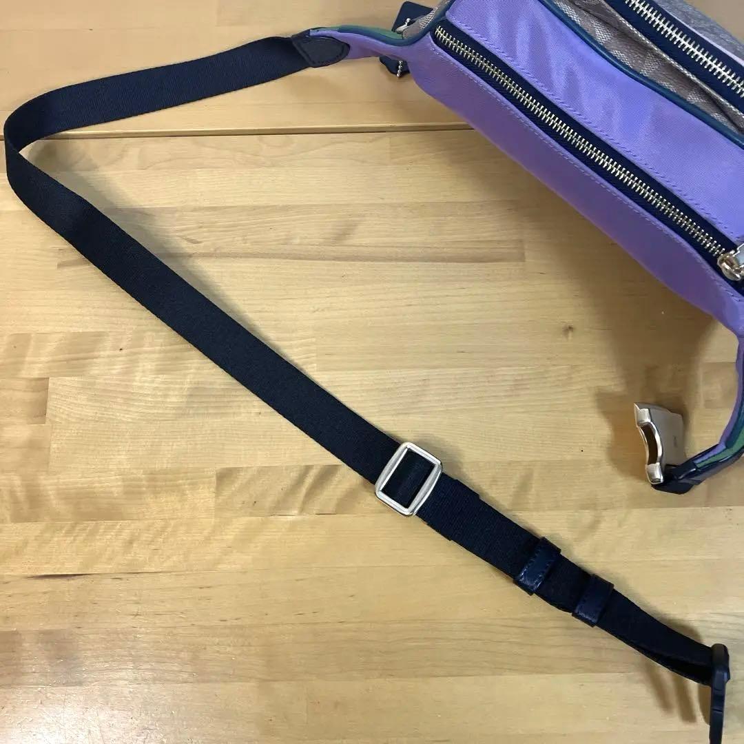 【美品 】COACH コーチ PVC シグネチャー ボディバッグ ウエストバッグ