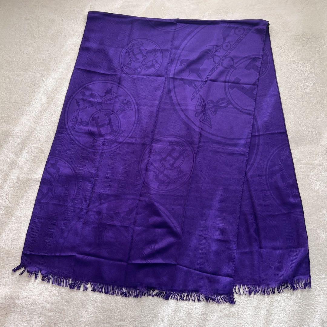 HERMES エルメス ニューリブリス 大判ストール　マフラー　カシミヤ