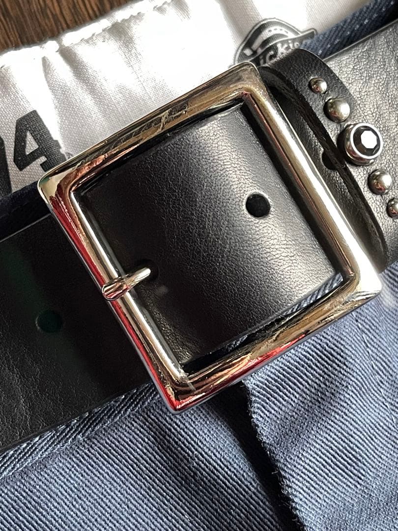 ディッキーズ874専用スタッズベルト　シルバー　オイルドレザーHTC CALEE