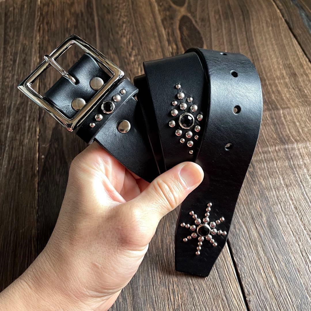 ディッキーズ874専用スタッズベルト　シルバー　オイルドレザーHTC CALEE