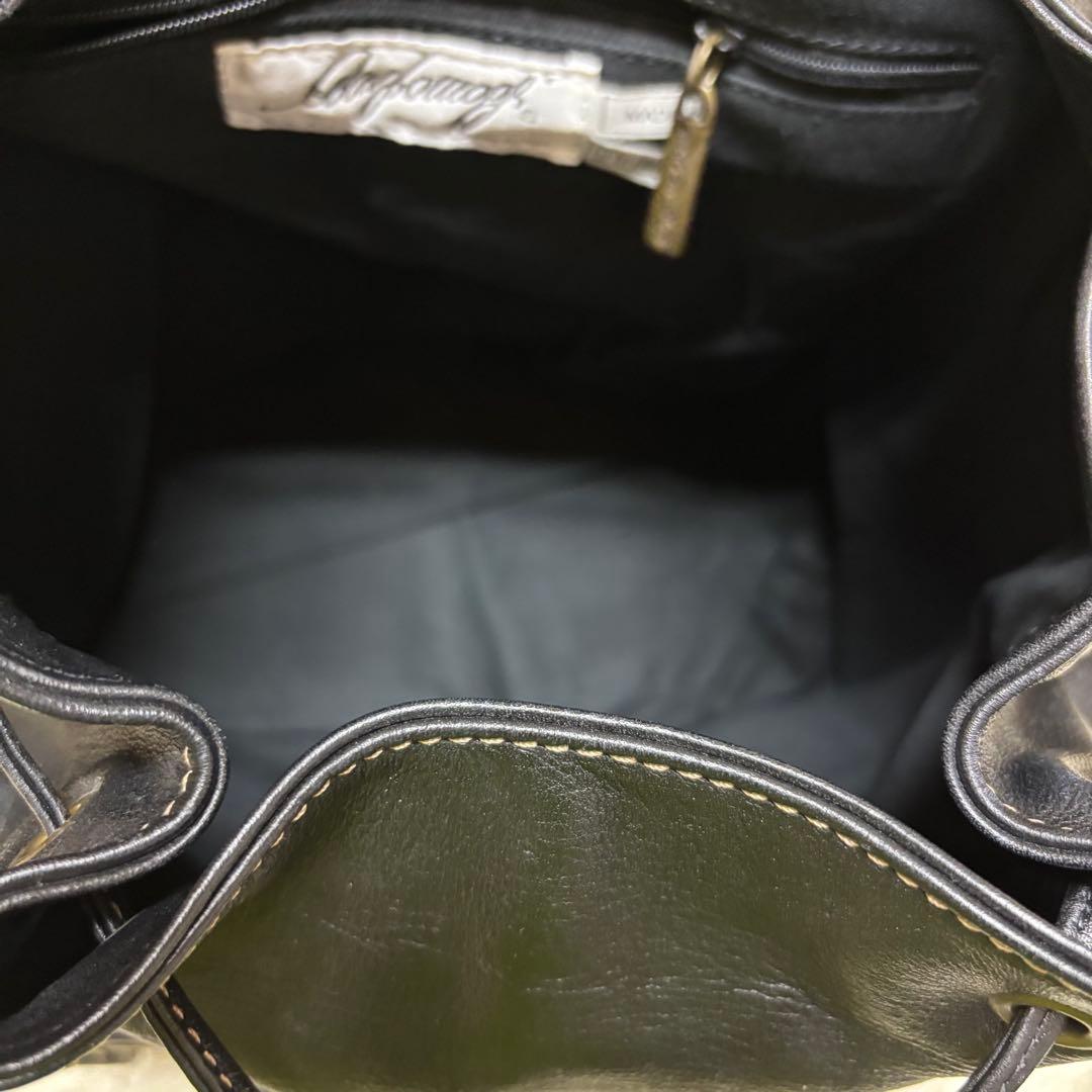 極美品　カンポマッジ　レザー　リュック　ダブルポケット　黒　ゴールド金具