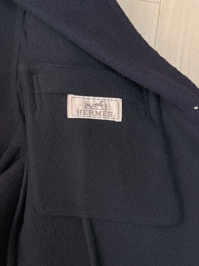 【46サイズ】エルメス☆ ダブルフェイス　ウールコート　レア