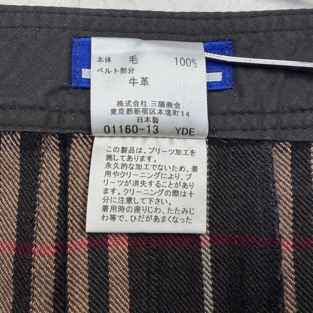 バーバリーブルーレーベル　ラップミニスカート　ノバチェック　36 ブラウン