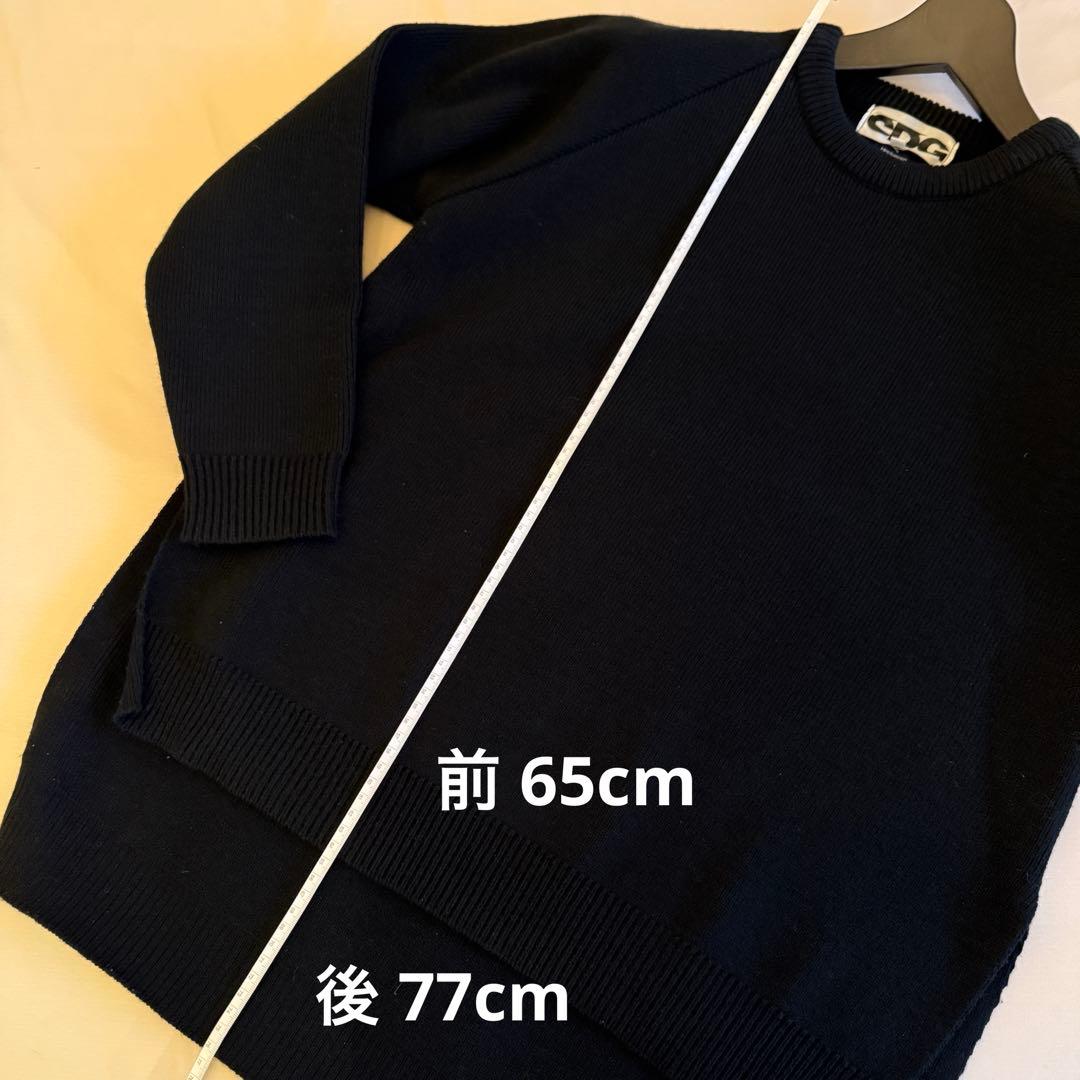 ヒ*ロ様 コムデギャンソン CDG ブラック クルーネックセーター ニット ブラ