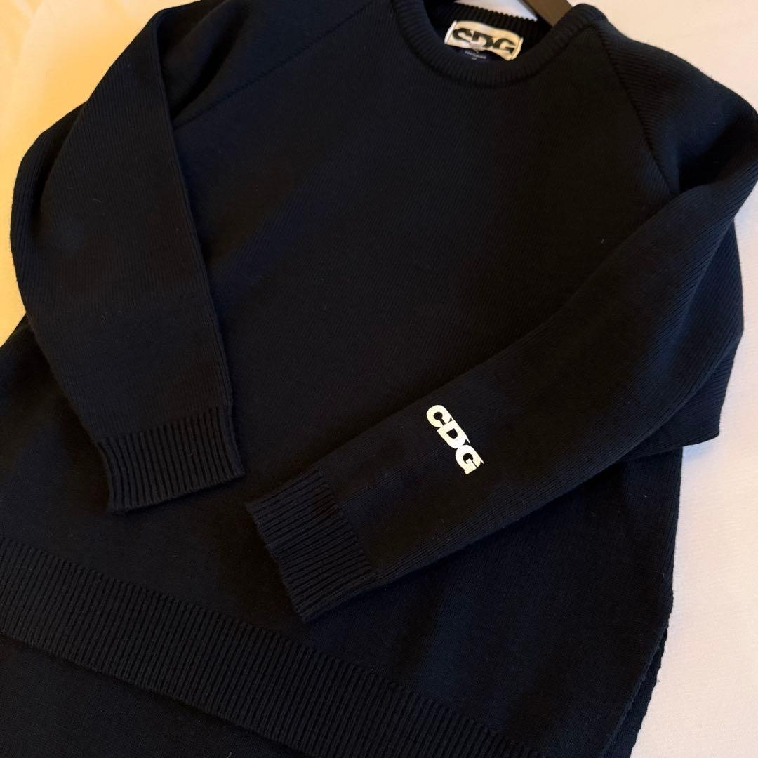 ヒ*ロ様 コムデギャンソン CDG ブラック クルーネックセーター ニット ブラ
