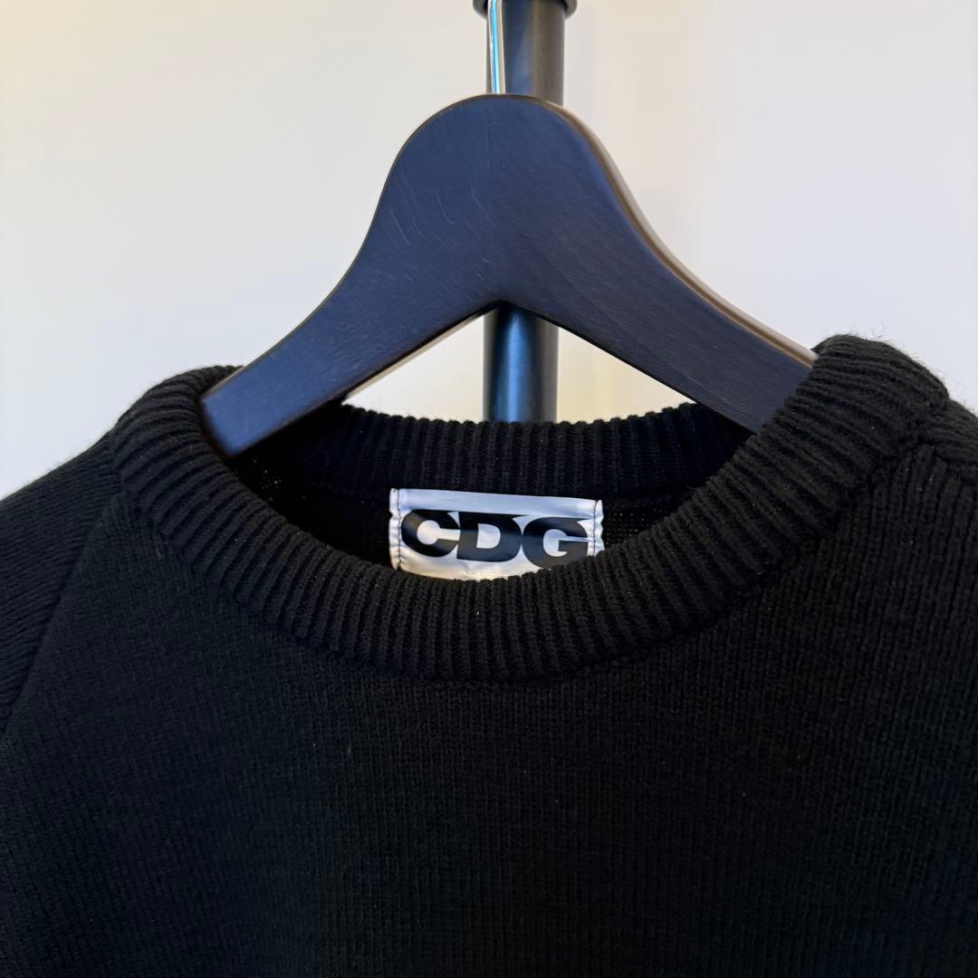 ヒ*ロ様 コムデギャンソン CDG ブラック クルーネックセーター ニット ブラ