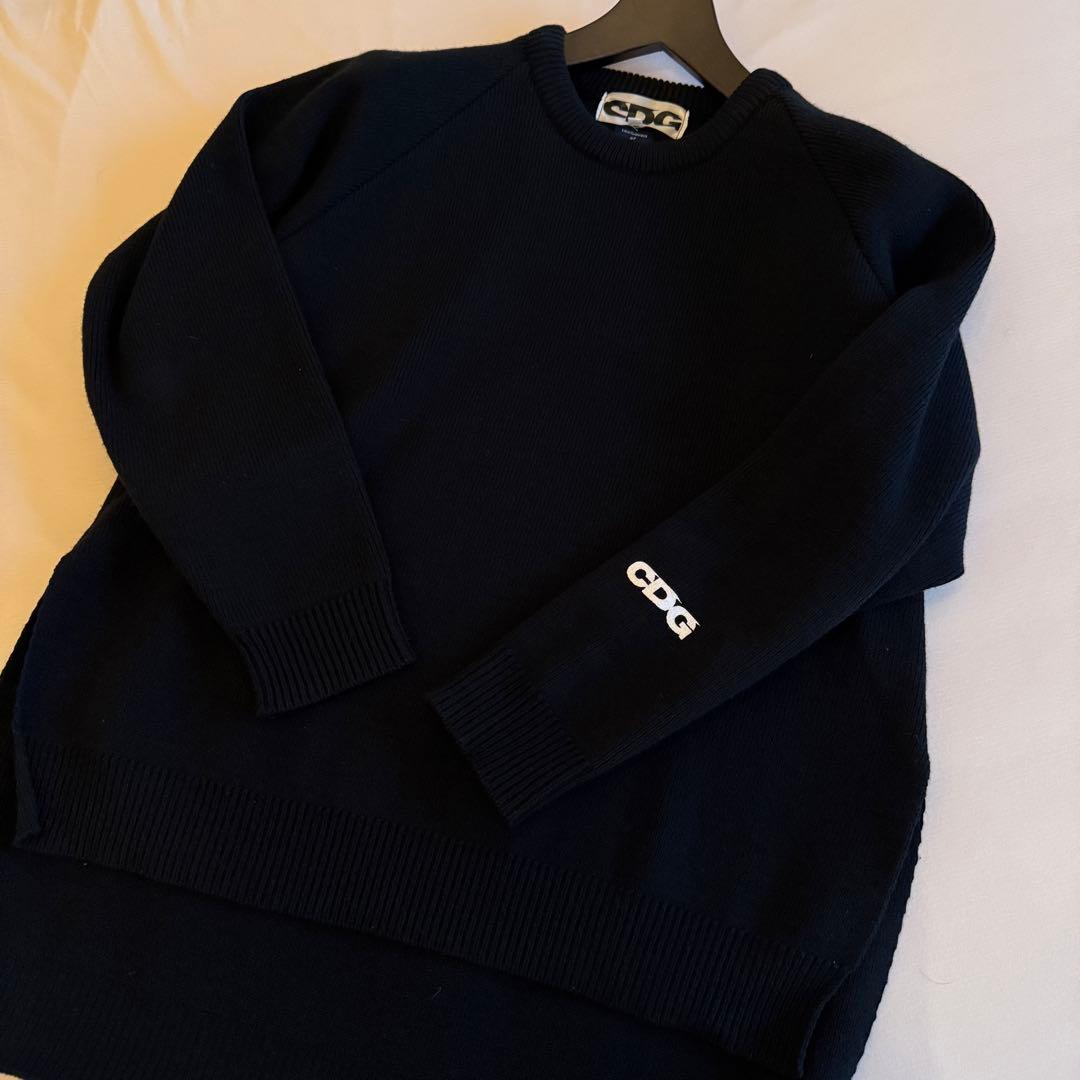 ヒ*ロ様 コムデギャンソン CDG ブラック クルーネックセーター ニット ブラ