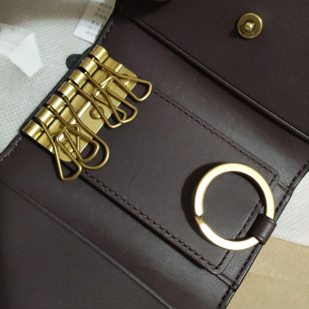 COACH レザーキーケース ブラウン/ブラック