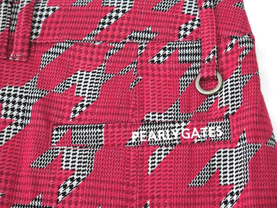 新品●パーリーゲイツ●グレンチェック千鳥ジャガード 起毛　ストレッチスカート　M