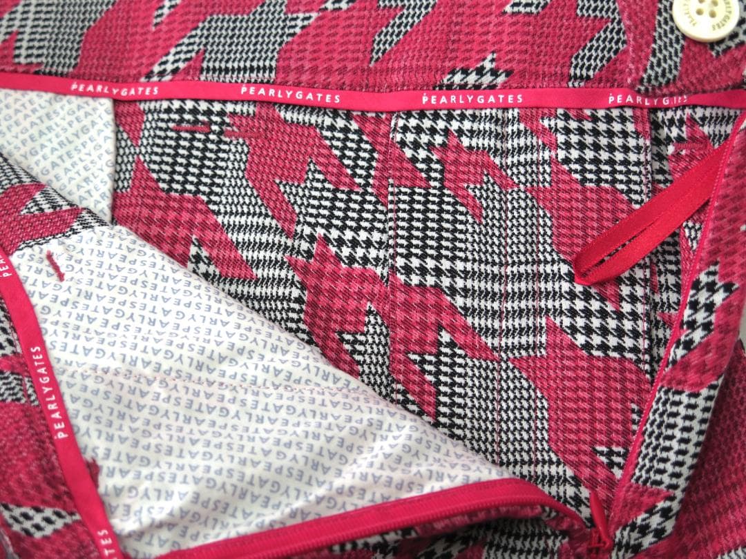 新品●パーリーゲイツ●グレンチェック千鳥ジャガード 起毛　ストレッチスカート　M