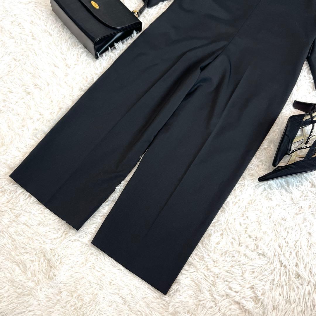 美品☆ ユナイテッドアローズ　ツイルVネックオールインワン　ブラック　Sサイズ