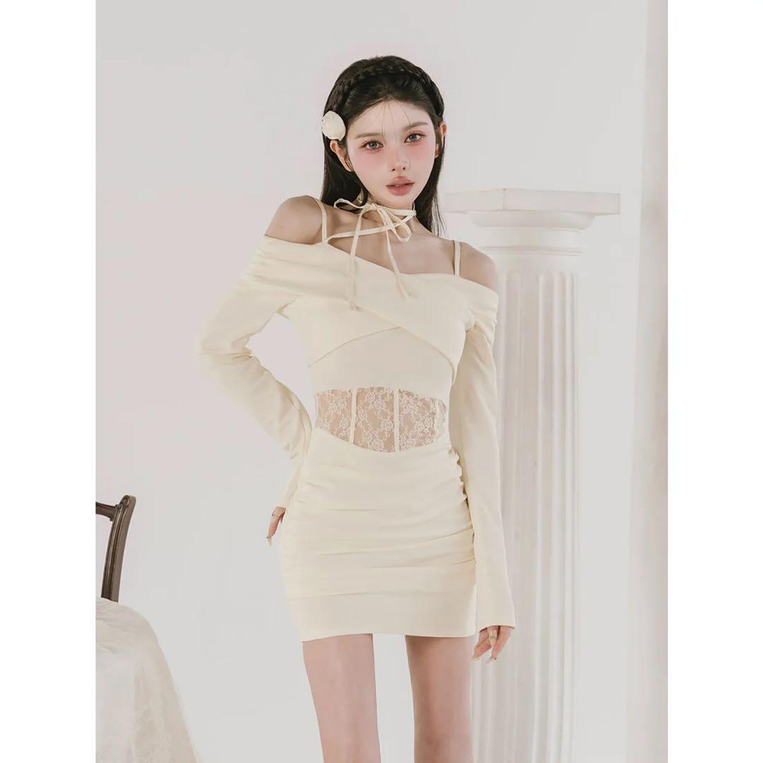 新品タグ付 ダーリッチ コルセットレースカットミニワンピース