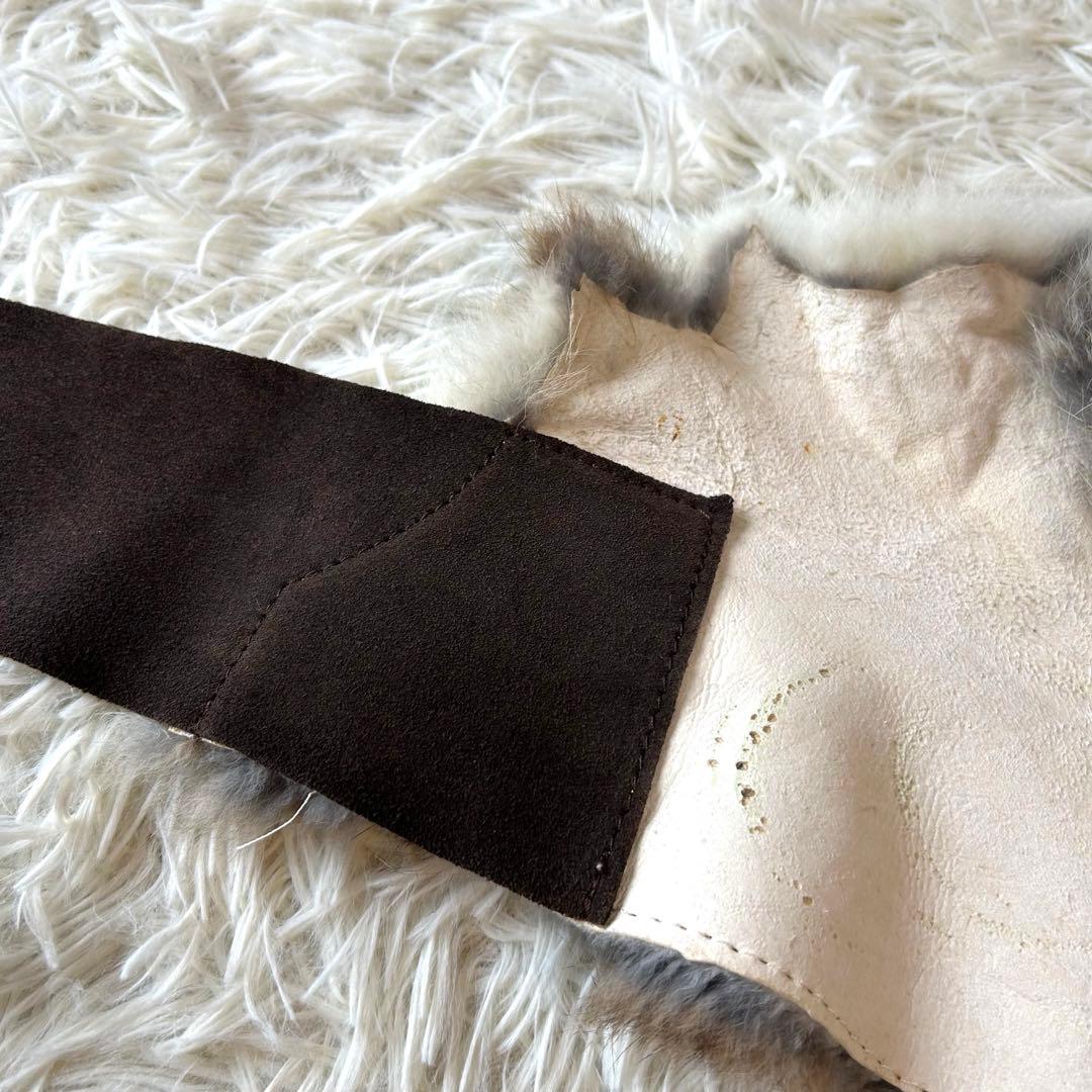 希少　00s y2k goa ラビットファーベルト スウェードレザーベルト　金具