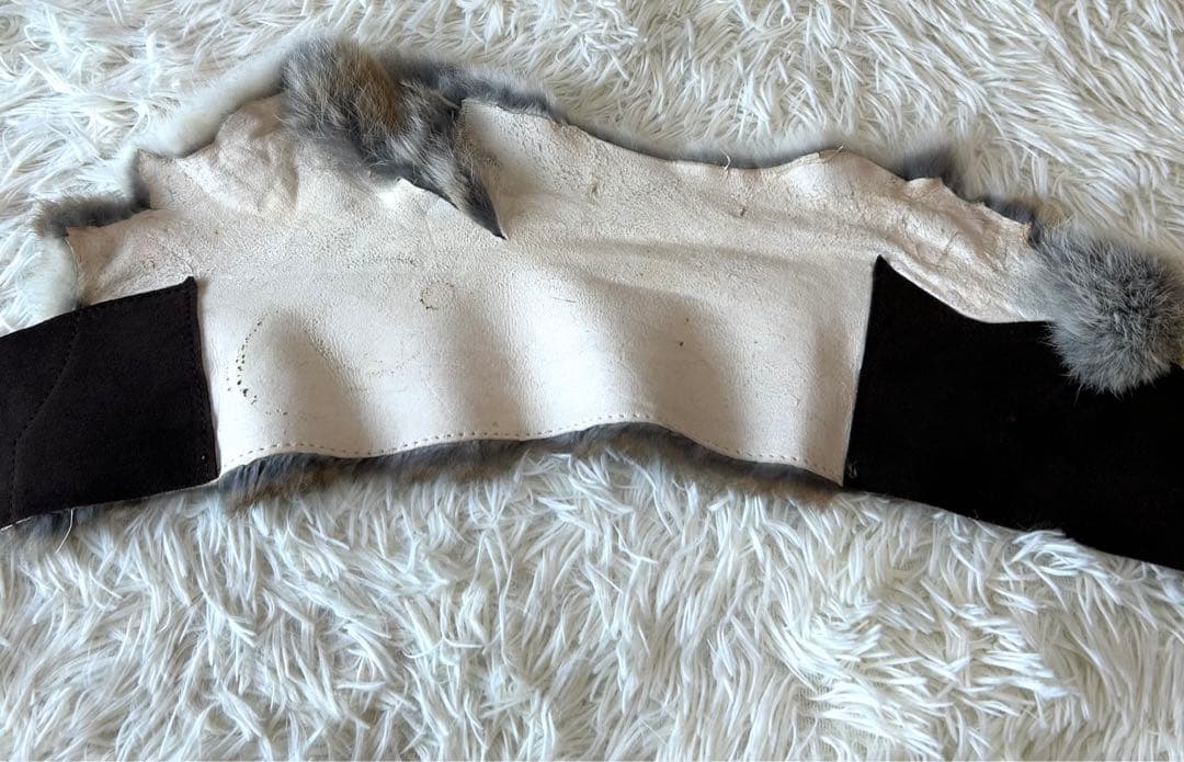 希少　00s y2k goa ラビットファーベルト スウェードレザーベルト　金具