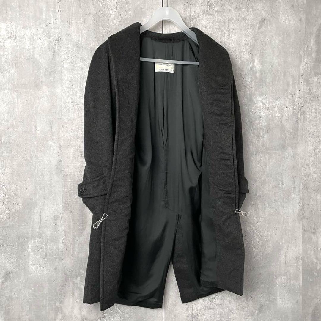 英国製 カシミア100% アクアスキュータム ウールコート 濃グレー 比翼 美品