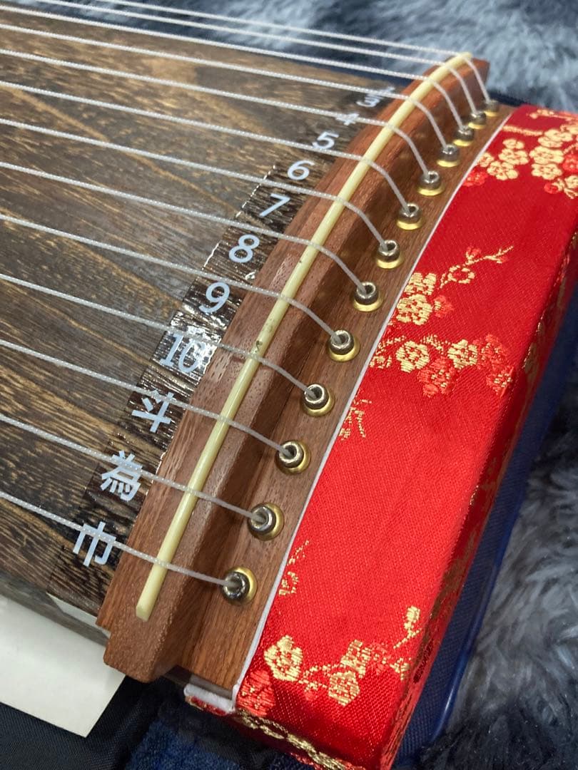 B）美品 ゼンオン 全音 文化箏 羽音 弦楽器 付属品 ソフトケース付き