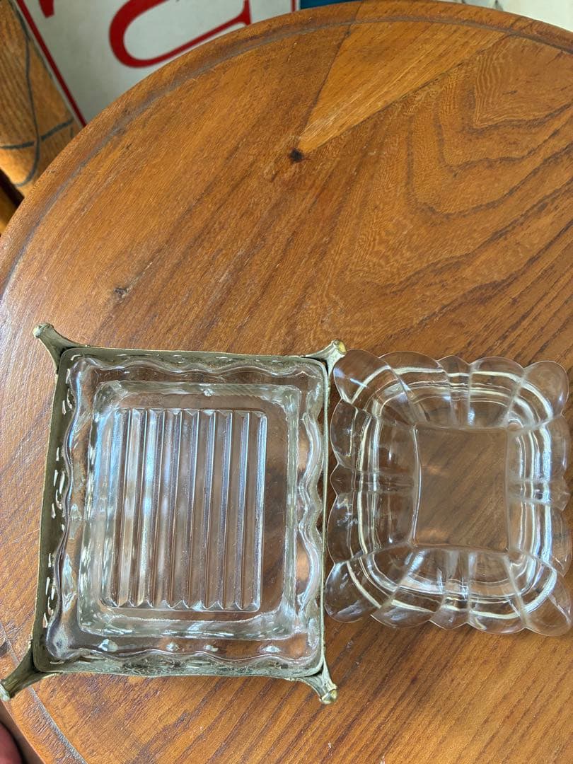 フランス　アンティーク　オルモル　ガラス　ジュエリー　ボックス　ゴールド　真鍮