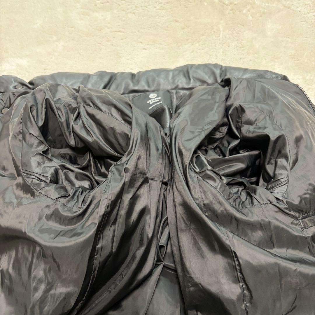 【極美品】ナノユニバース×西川ダウン ラムレザー ダウンジャケット ブラック S