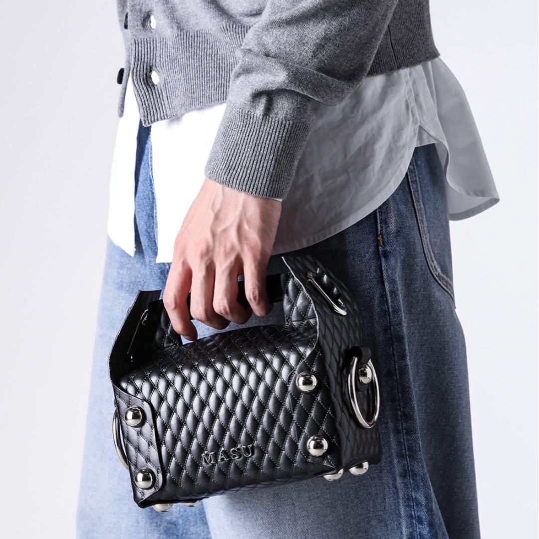 バッグ MASU 25AW LEATHER CAKE MINI BAG BLACK