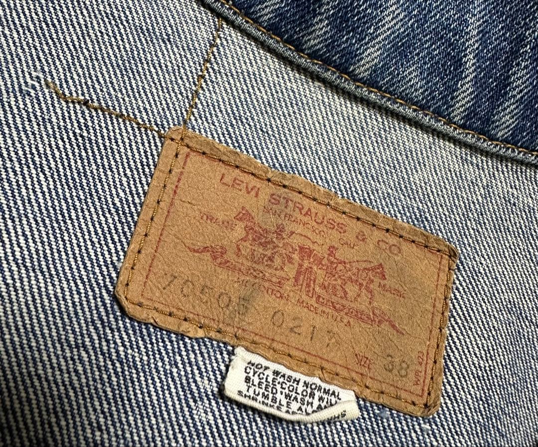 70s Levi's 70505 e 布ケアタグ ヴィンテージ