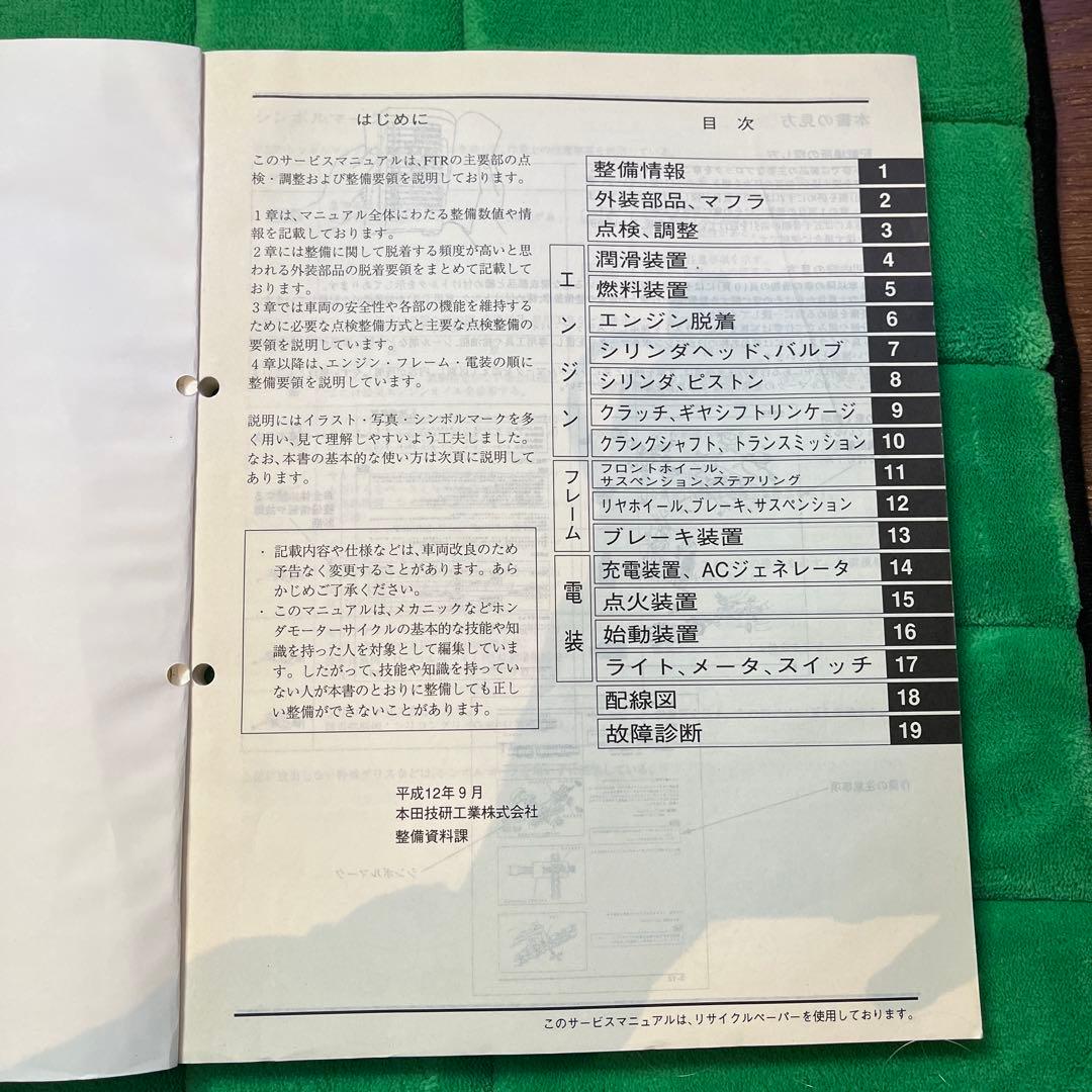 HONDA FTR223 サービスマニュアル 2000年版