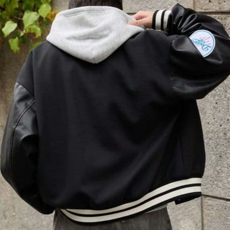 【タグ付き・未使用品L】ドジャース◎ワッペン刺繍◎メルトンスタジャン◎黒