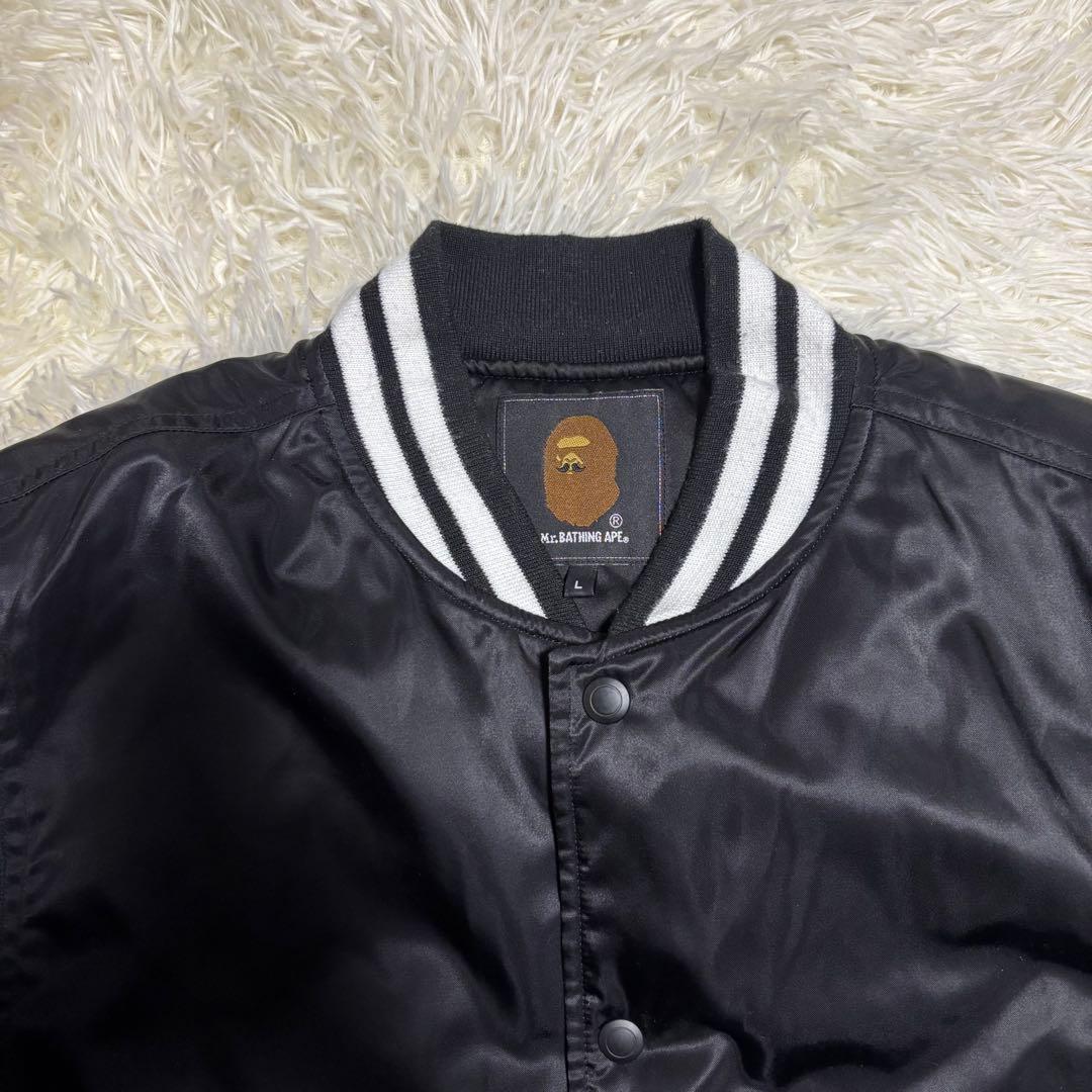 【大人気✨】 Mr.BATHING APE エイプ　スタジャン　ブラック　長袖