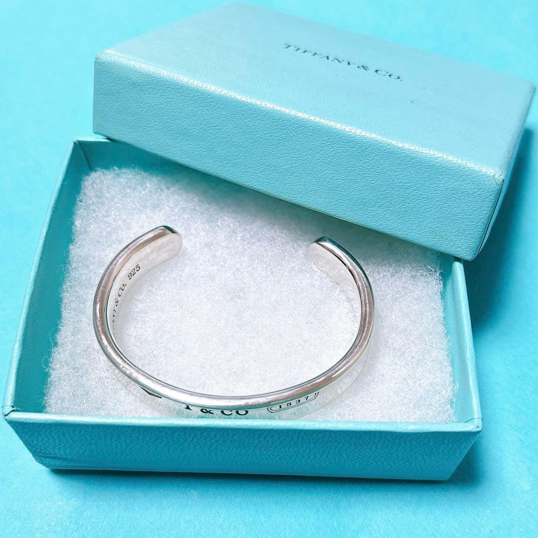 【美品】ティファニー ナロー カフ ワイド バングル ブレスレット SV925