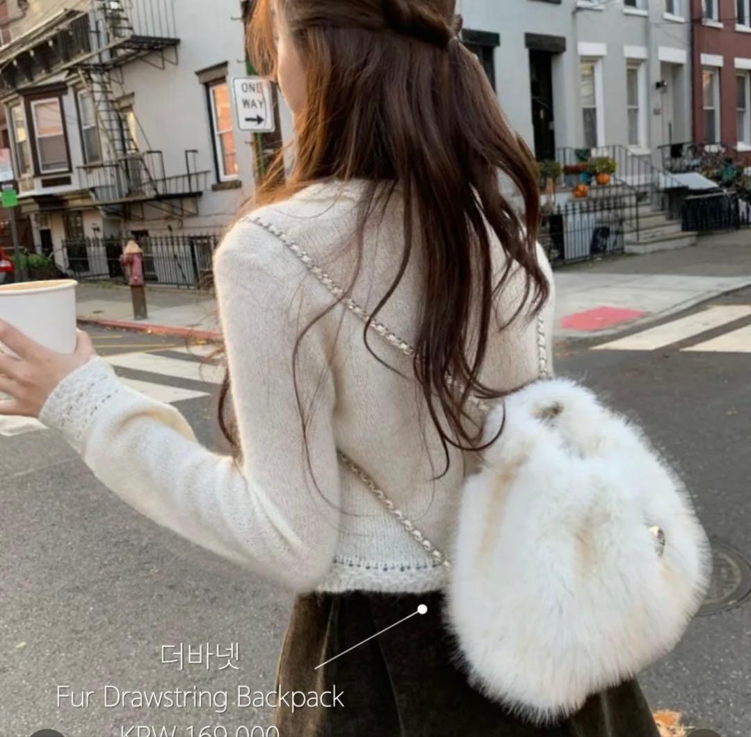 the barnnet ファードローストリングバックパック　アイボリー