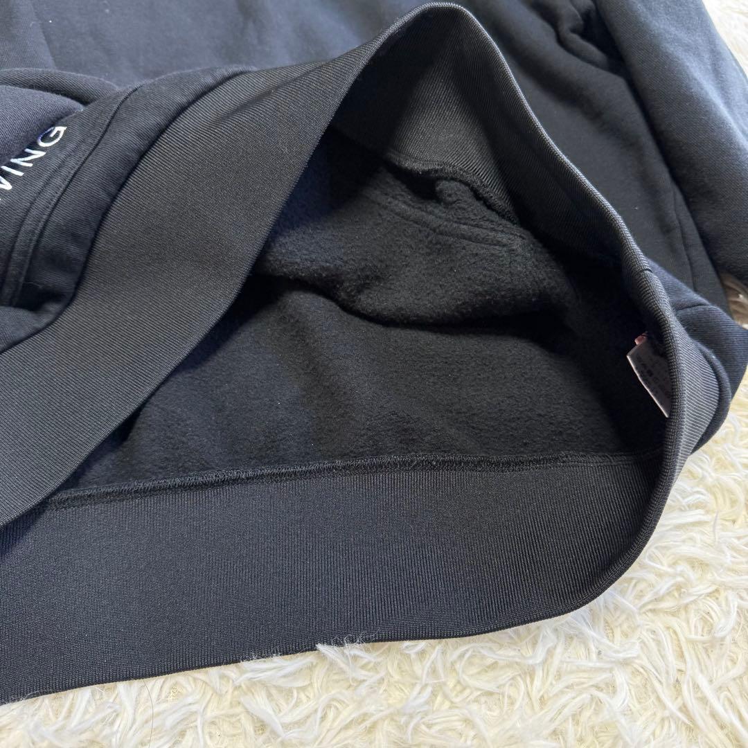 【ジャックバニー】美品 パーカー ブラック 6サイズ メンズ 刺繍ロゴ 裏起毛