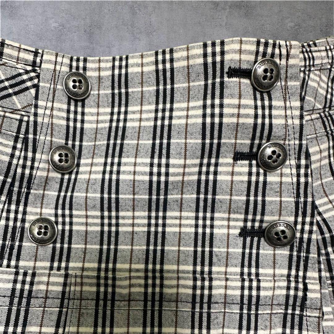 バーバリーブルーレーベル ノバチェック フレア ミニスカート 36