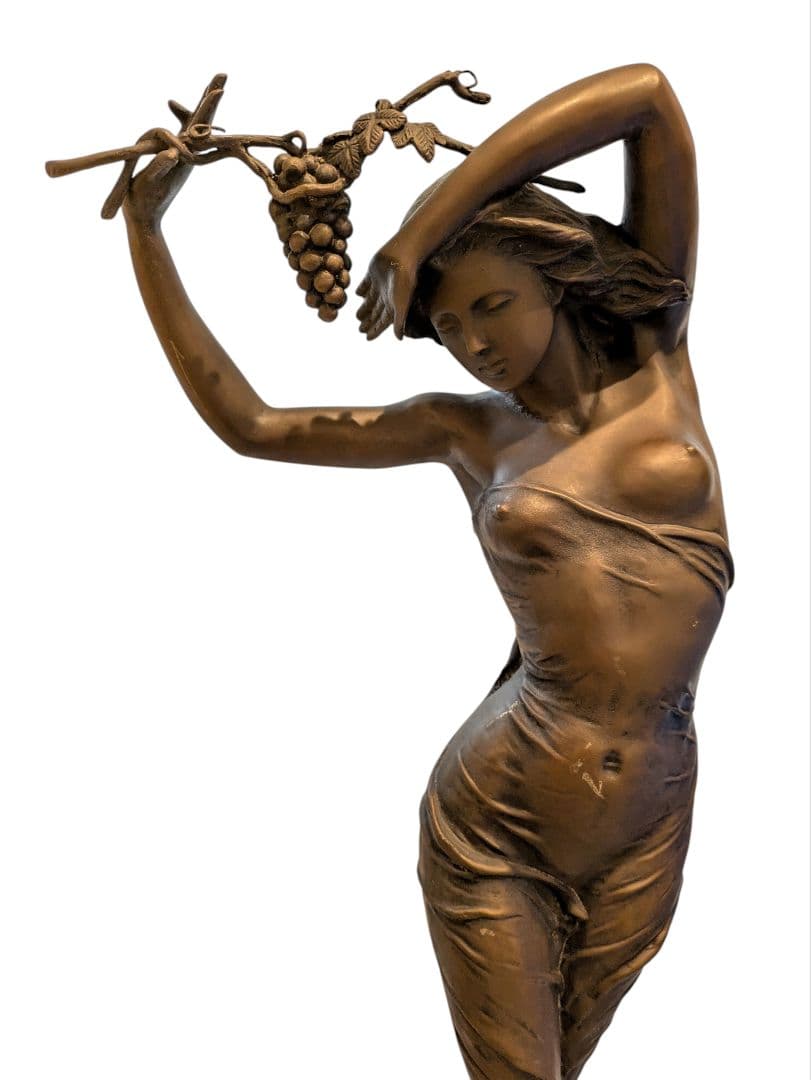ブロンズ像 葡萄をかざした女性 アンティーク