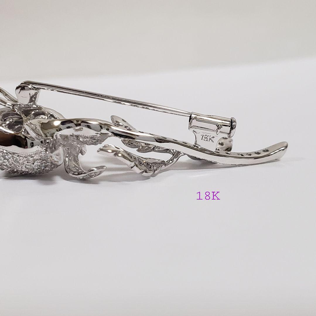 最安値 K18WG 天然ダイヤペントップ兼ブローチ 0.86ct