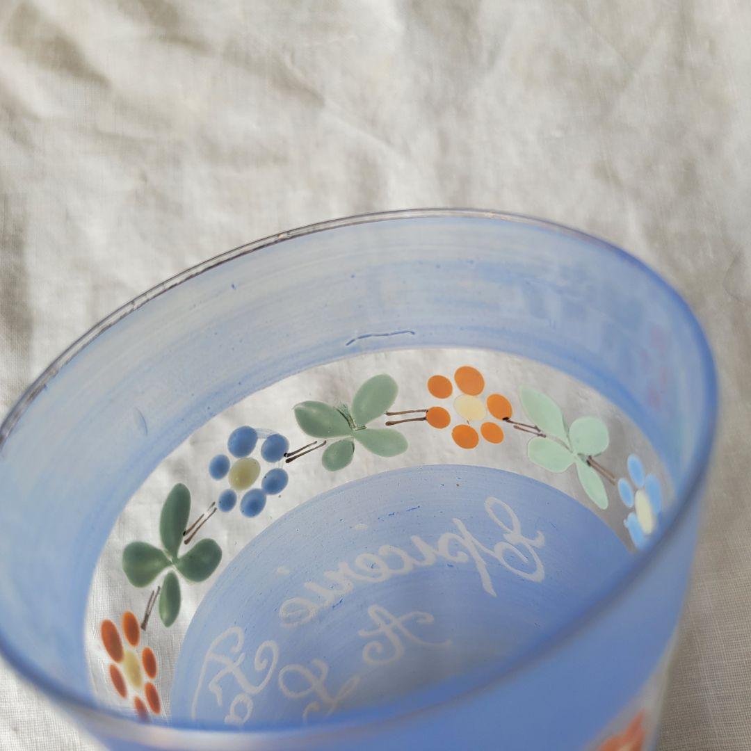 【kao様】フランス　アンティーク　グラス　ブルー