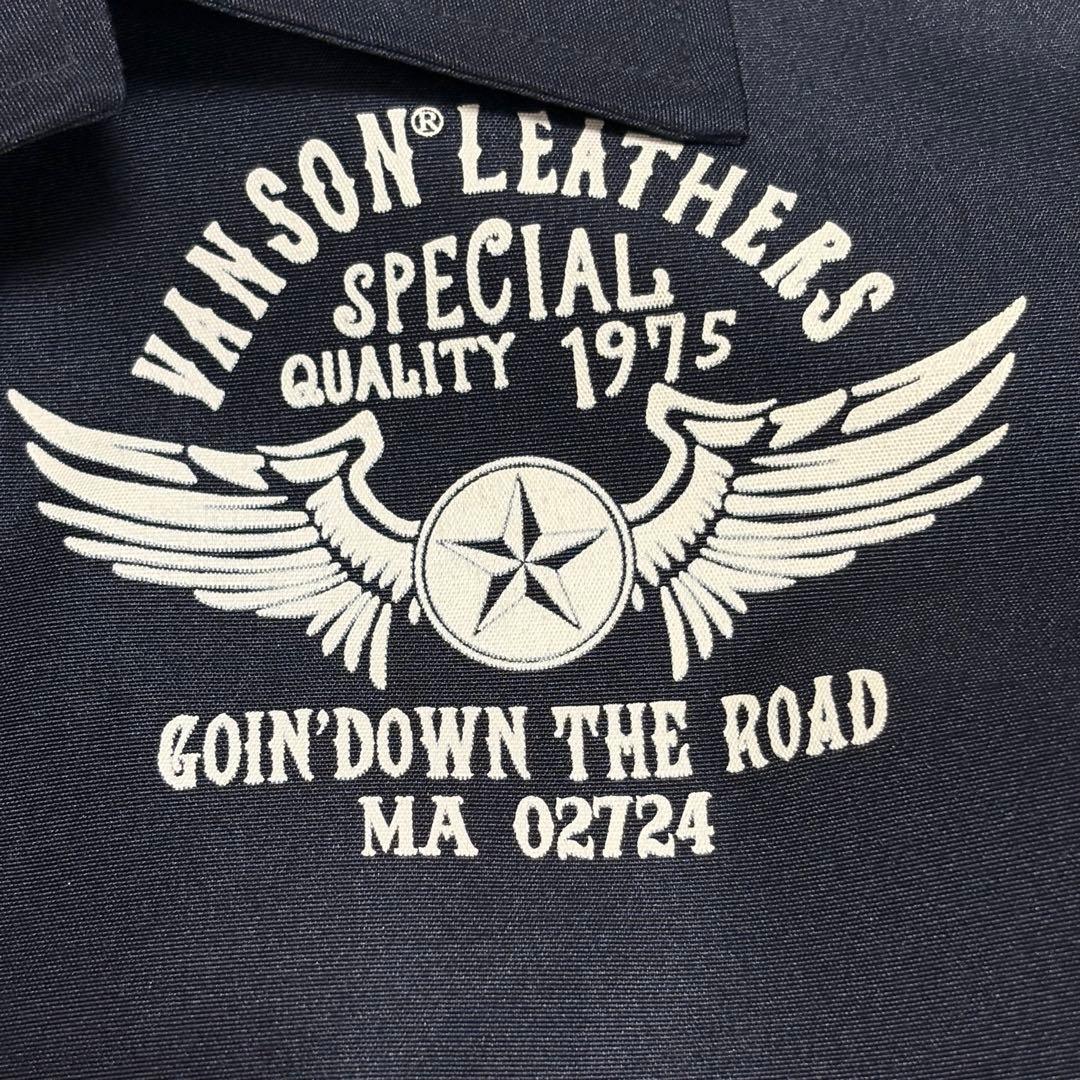 VANSON × AMERICAN BASS ナイロン コーチジャケット 黒