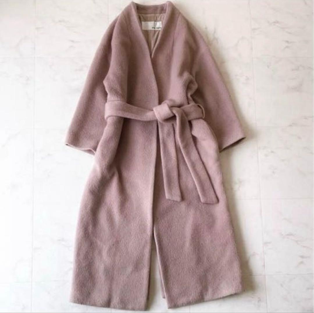 美品☆ウィムガゼット モヘアシャギー ロングガウンコート 大草直子