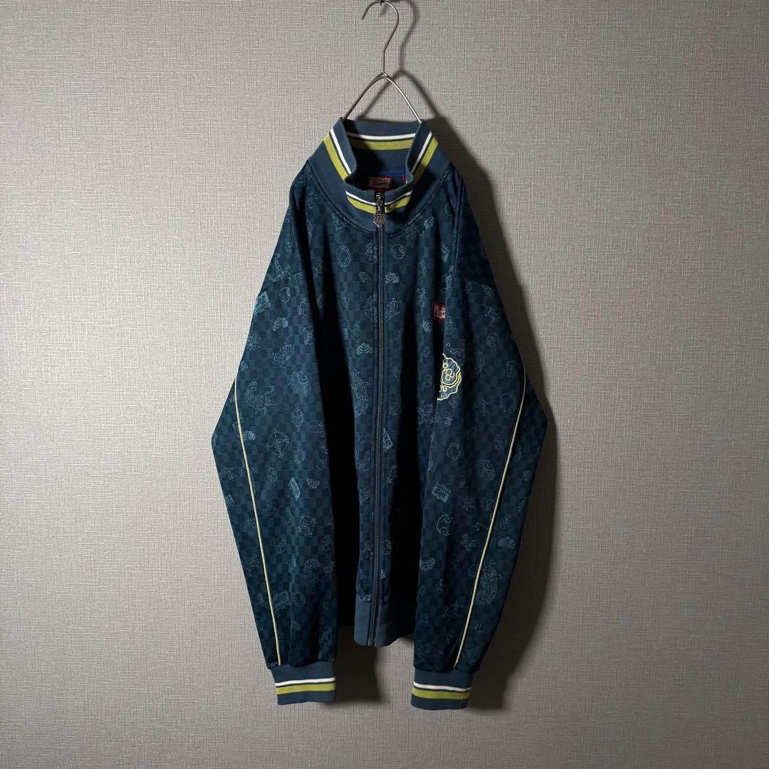 人気Lサイズオニツカタイガー トラックジャケット スリーブロゴ 総柄