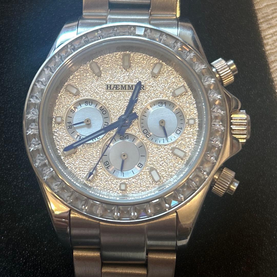 正月 大特価 海外製 自動巻き 時計 デイトナ風 アイスブルー オマージュ