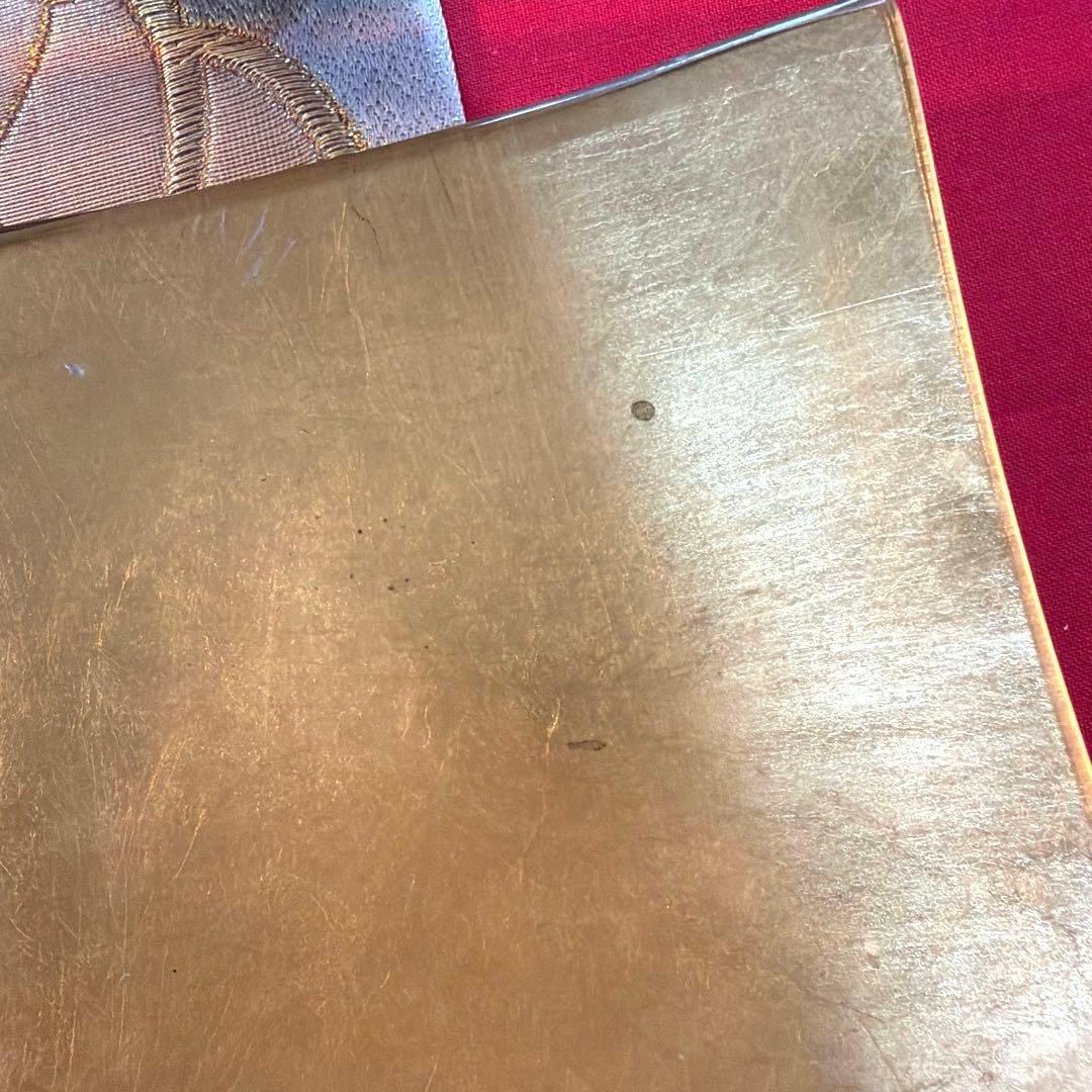 まま 金彩角皿　庫山窯羽子板皿　金銀ガラス製プレート16客 No.4-36