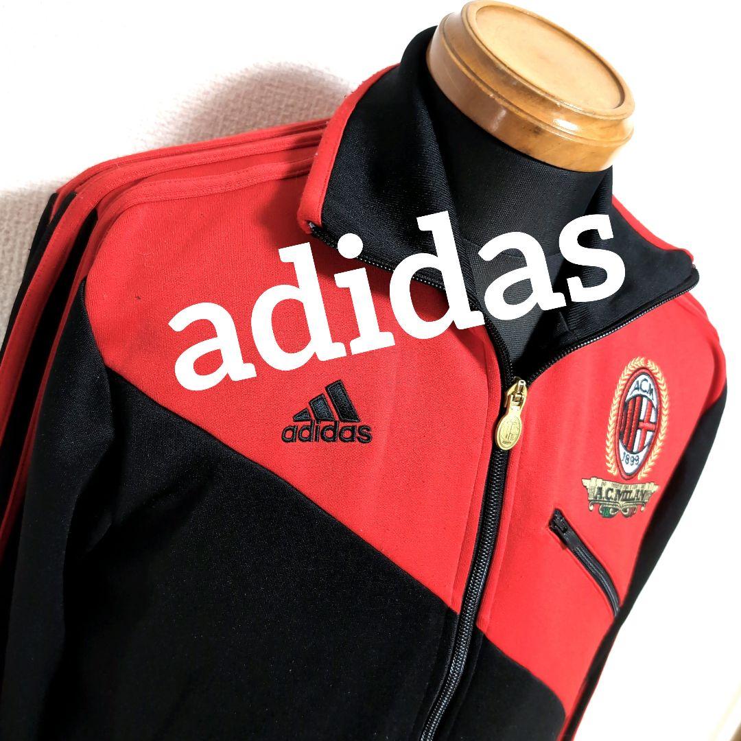 dk5 アディダス × ACミラン ジャージ 赤×黒 メンズSサイズ - メルカリ