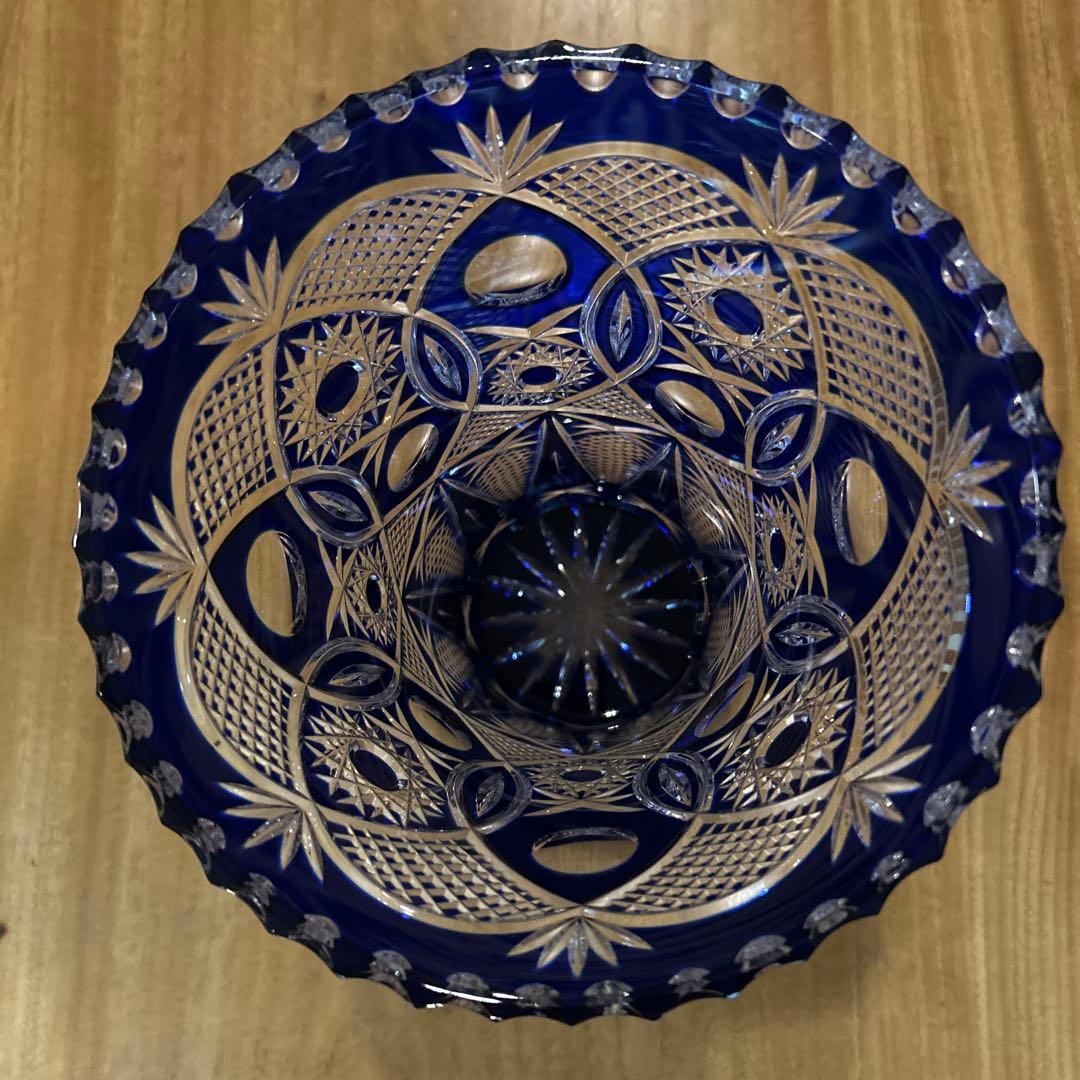 北一ガラスクリスタルハンドカットフラワーベース