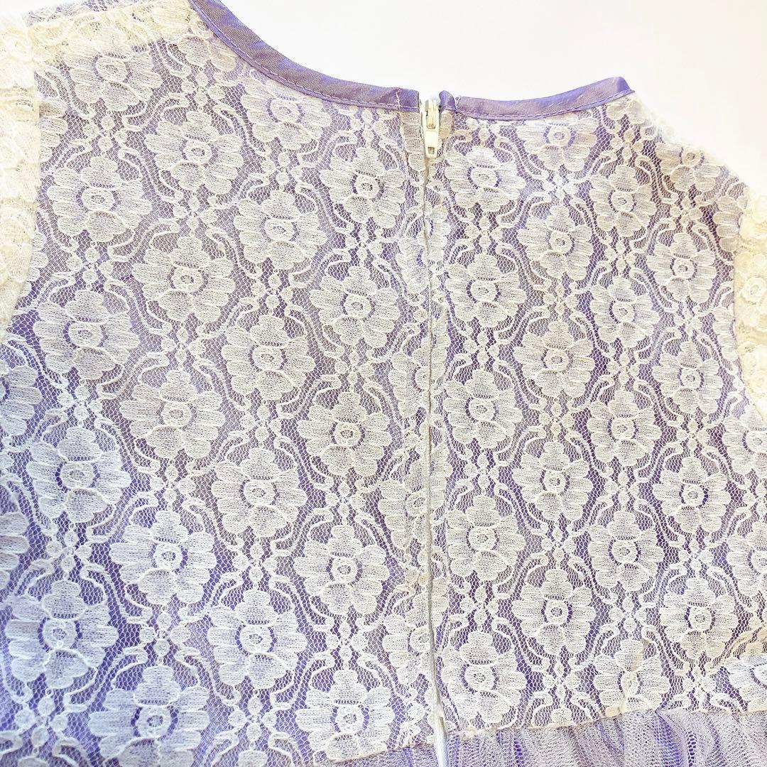 110size ラベンダー×ホワイト セレモニー 入学 卒園 発表会 フォーマル