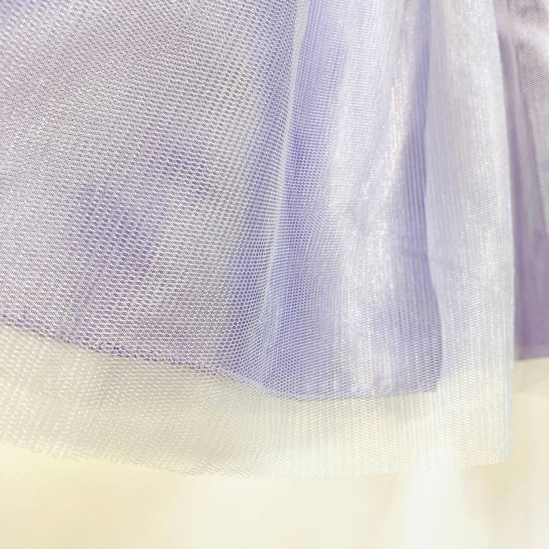 110size ラベンダー×ホワイト セレモニー 入学 卒園 発表会 フォーマル