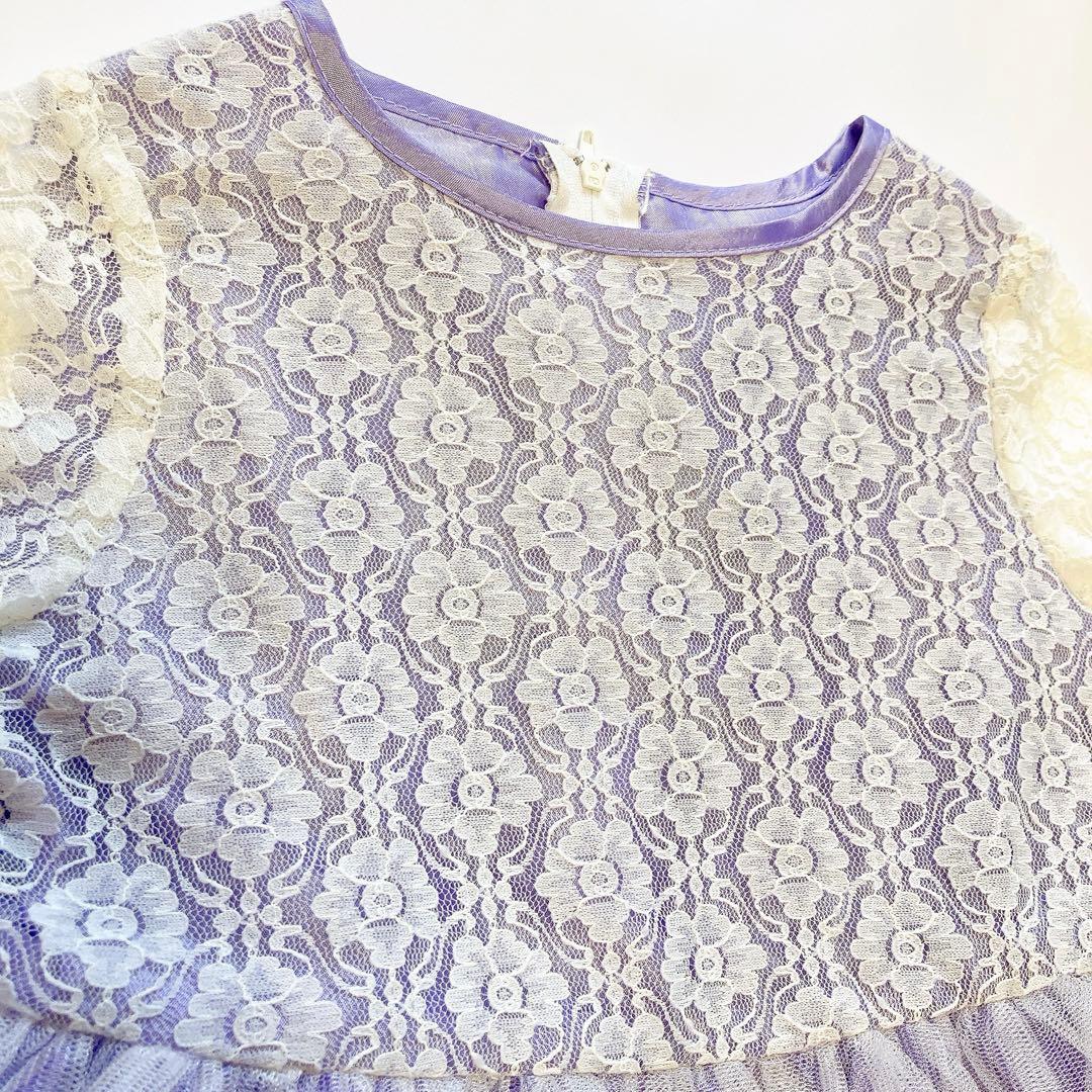 110size ラベンダー×ホワイト セレモニー 入学 卒園 発表会 フォーマル